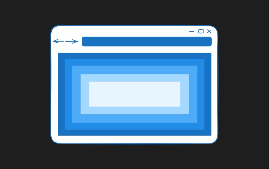 Simple drawing depicting a browser window